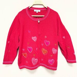Coldwater Creek Red Heart Kids Cardigan Size “1X”